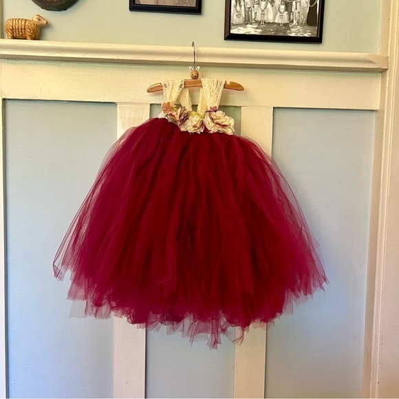 Custom Made Tulle, Macrame, Lace & Floral Party Dress - Picture 1 of 13